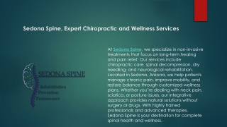 Sedona Spine, Expert Chiropractic and Wellness Services