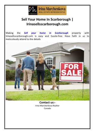 Sell Your Home In Scarborough | Irinasellsscarborough.com