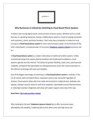 Why Businesses in Ireland Are Switching to Cloud Based Phone Systems