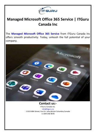 Managed Microsoft Office 365 Service | ITGuru Canada Inc