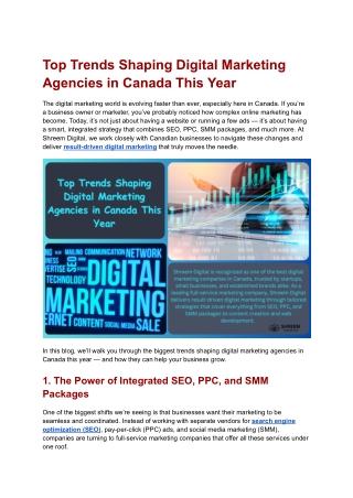 Top Trends Shaping Digital Marketing Agencies in Canada This Year