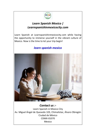 Learn Spanish Mexico  Learnspanishinmexicocity.com