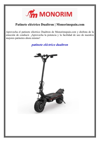Patinete eléctrico Dualtron Monorimspain.com