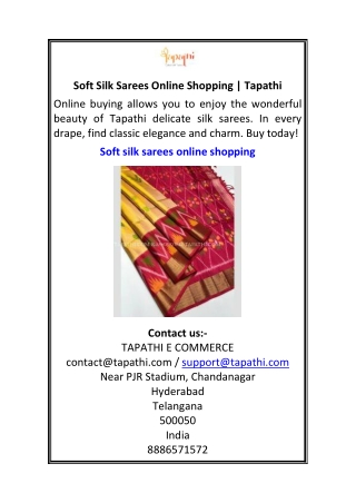 Soft Silk Sarees Online Shopping Tapathi