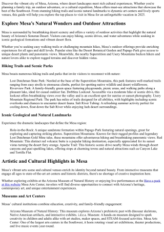 Places to Visit in Mesa, Arizona – Must-See Attractions 2025