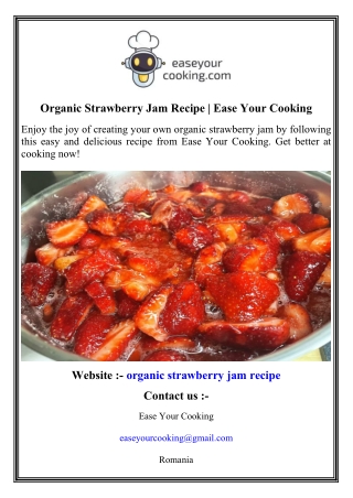 Organic Strawberry Jam Recipe   Ease Your Cooking