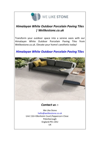 Himalayan White Outdoor Porcelain Paving Tiles  Welikestone.co.uk