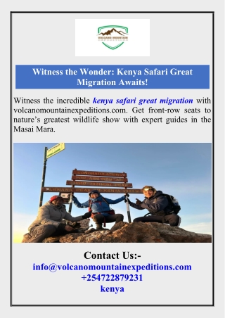 Witness the Wonder Kenya Safari Great Migration Awaits!