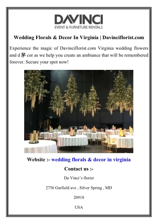 Wedding Florals & Decor In Virginia   Davinciflorist.com