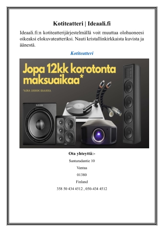 Kotiteatteri  Ideaali.fi