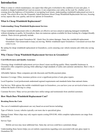 Frequently Asked Questions About Cheap Windshield Replacement Services