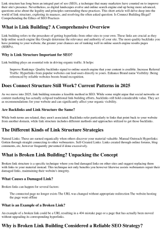 ** Is Link Structure Illegal? Understanding the Ethics of SEO Practices **.