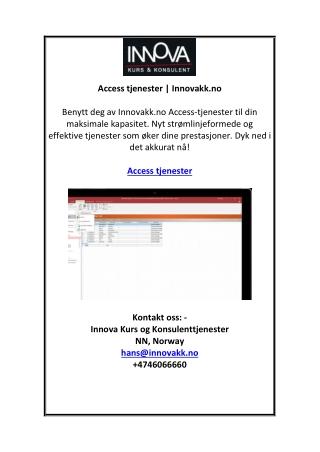 Access tjenester | Innovakk.no