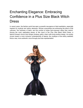 Enchanting Elegance_ Embracing Confidence in a Plus Size Black Witch Dress