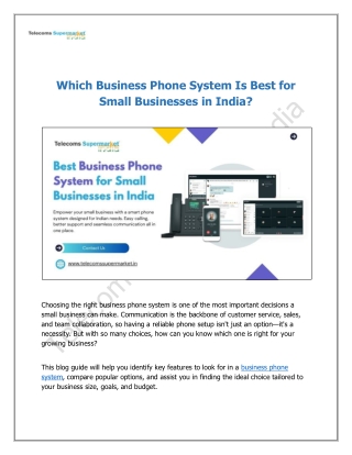 Which Business Phone System Is Best for Small Businesses in India
