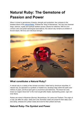Natural Ruby_ The Gemstone of Passion and Power