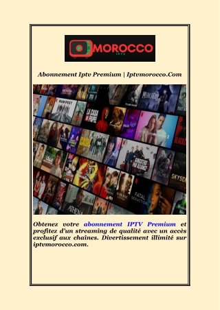 Abonnement Iptv Premium | Iptvmorocco.Com