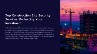 Construction Site Security Services