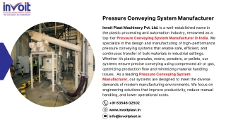Pressure Conveying System Manufacturer