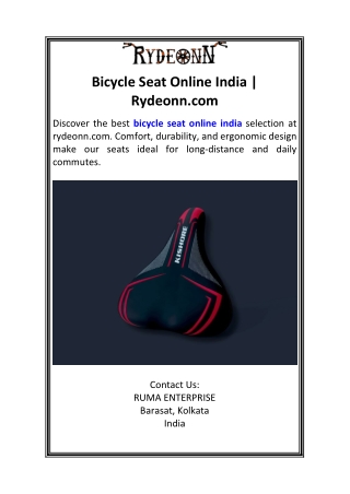 Bicycle Seat Online India  Rydeonn.com