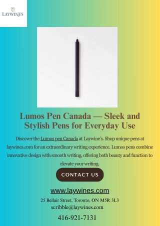 Lumos Pen Canada — Sleek and Stylish Pens for Everyday Use
