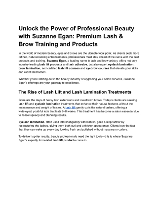 Learn Lash Lift & Brow Lamination Like a Pro