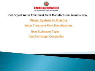Get Expert Water Treatment Plant Manufacturers in India Now