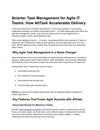 Smarter Task Management for Agile IT Teams_ How AltTask Accelerates Delivery