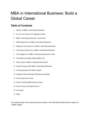 MBA in International Business_ Build a Global Career