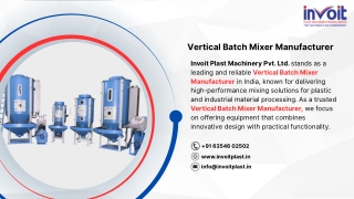 Vertical Batch Mixer Manufacturer