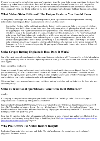 Why Do Pro Bettors Love Stake So Much? The Inside Scoop