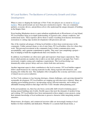 NY Local Builders