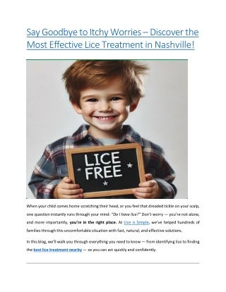 Say Goodbye to Itchy Worries