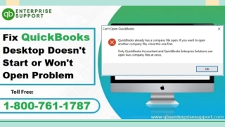 How to Fix QuickBooks Desktop Doesn’t Start or Won’t Open Issue