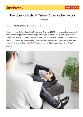 The Science Behind Online Cognitive Behavioral Therapy