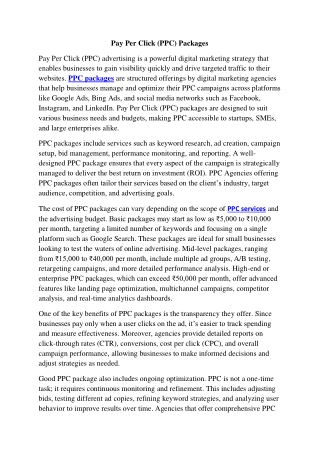 pay per click packages
