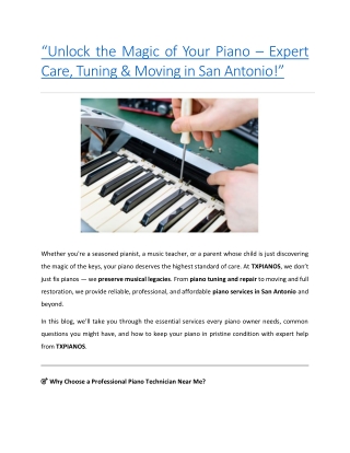 Unlock the Magic of Your Piano