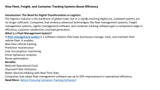 How Fleet, Freight, and Container Tracking Systems Boost Efficiency