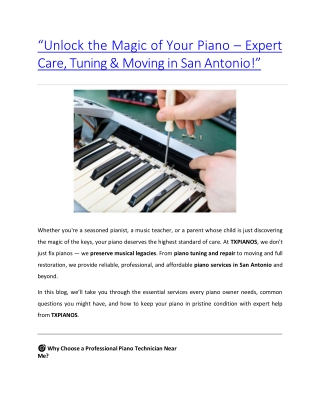 Unlock the Magic of Your Piano