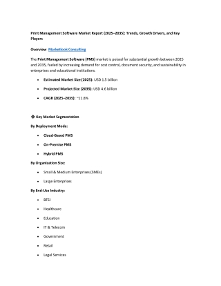Print Management Software Market Report