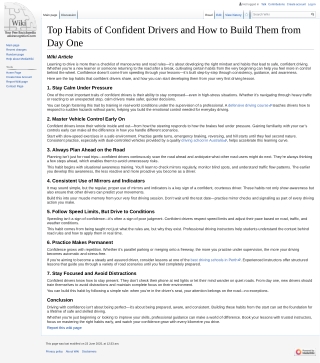 Top Habits of Confident Drivers and How to Build Them from Day One