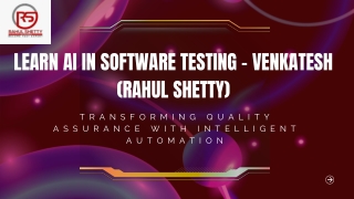 Learn AI in Software Testing - Venkatesh (Rahul Shetty)