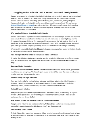 Struggling to Find Industrial Land in Sanand