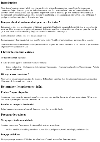 Comment réaliser un bar à vins avec des caisses en bois