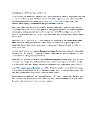 02 Simplicity Starts with Classic Glass Center Tables