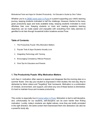 Motivational Tools and Apps for Student Productivity