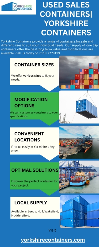 Used Sales Containers   Yorkshire Containers