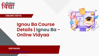 Ignou Ba Course Details | Ignou Ba - Online Vidyaa