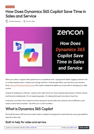 How Does Dynamics 365 Copilot Save Time in Sales and Service