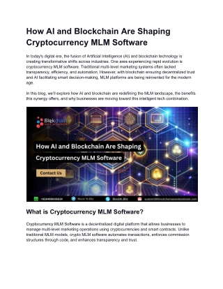 how ai and blockchain are shaping cryptocurrency mlm software